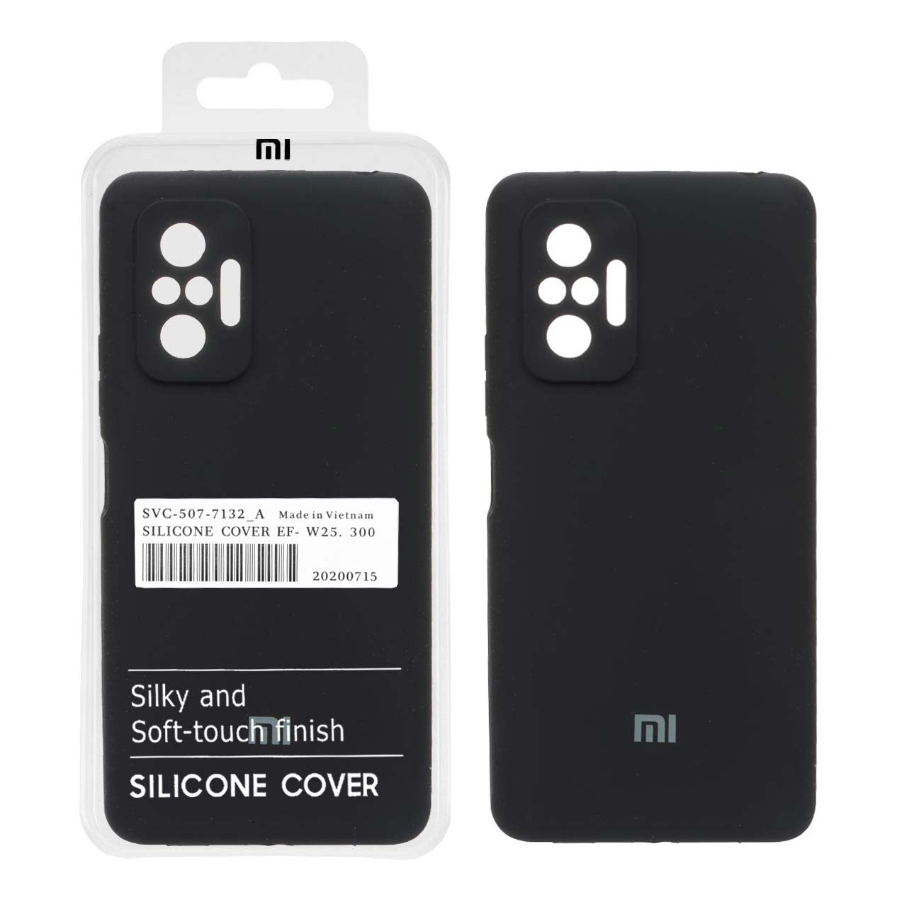 قاب سیلیکونی پاک کنی اورجینال درجه یک Xiaomi Redmi Note 10 Pro-4G / Redmi Note 10 Pro Max - مشکی (پک دار)