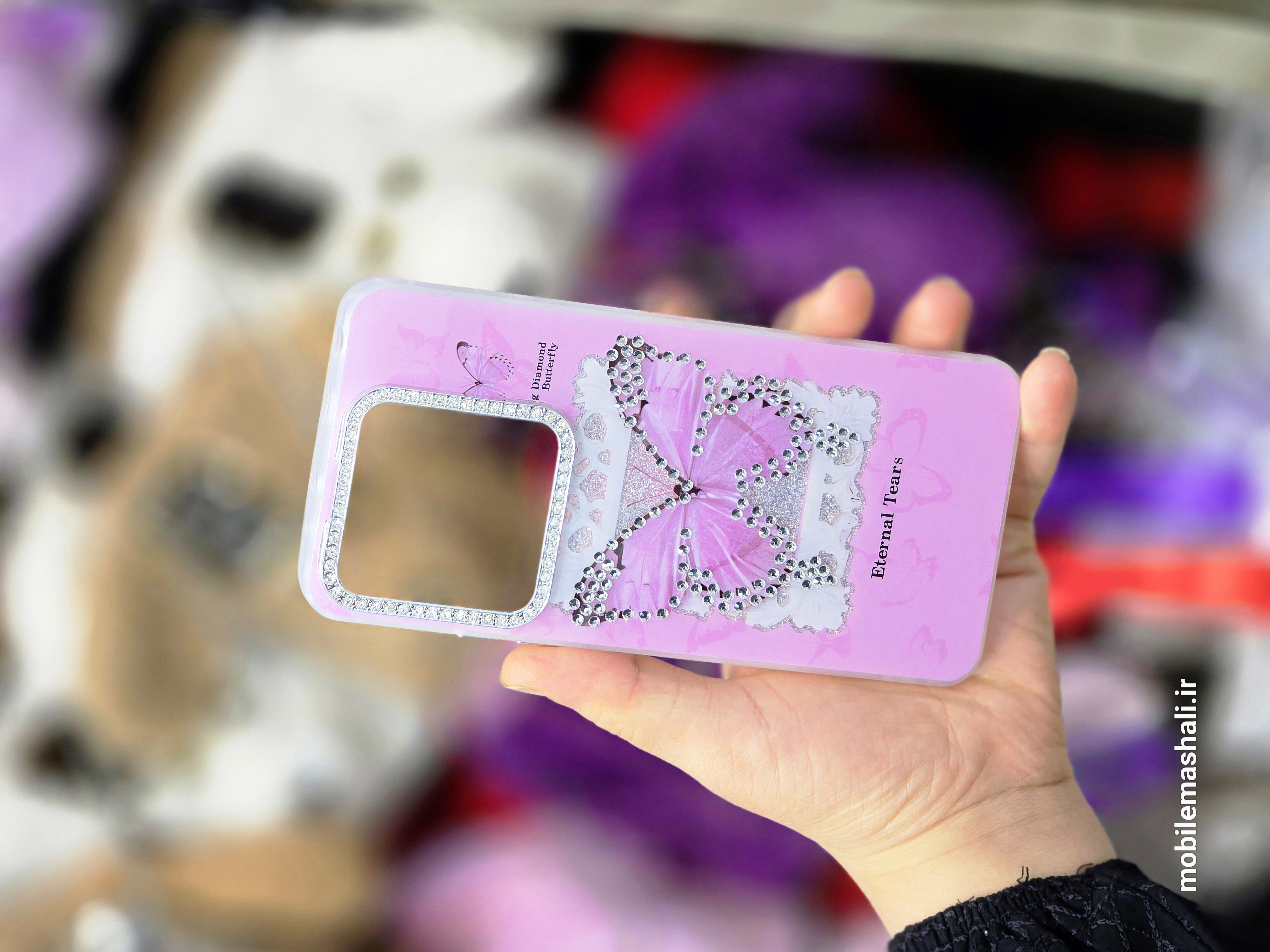 قاب پروانه نگینی Xiaomi Redmi Note 13 4G صورتی
