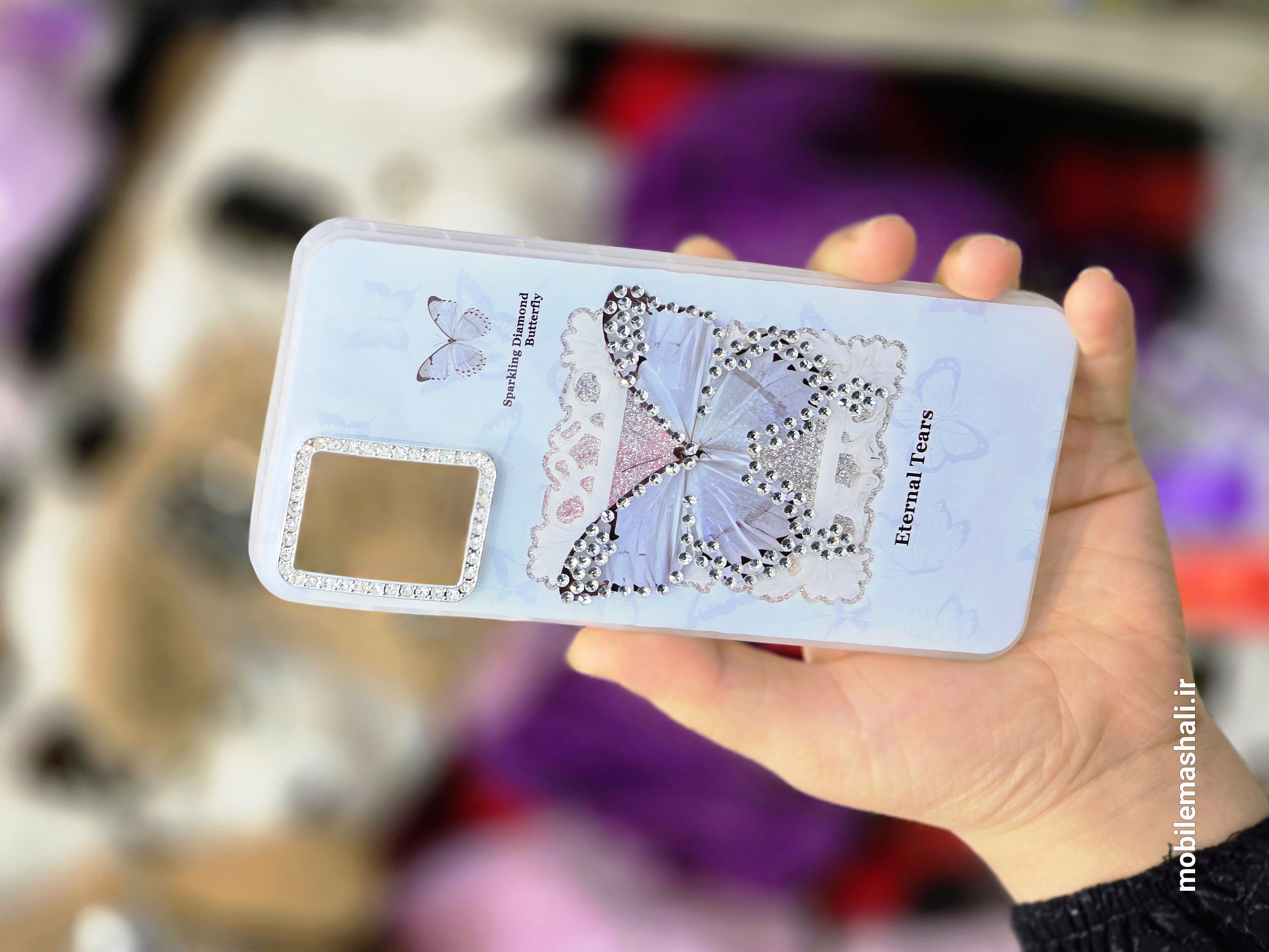 قاب پروانه نگینی Samsung Galaxy A07 - آبی
