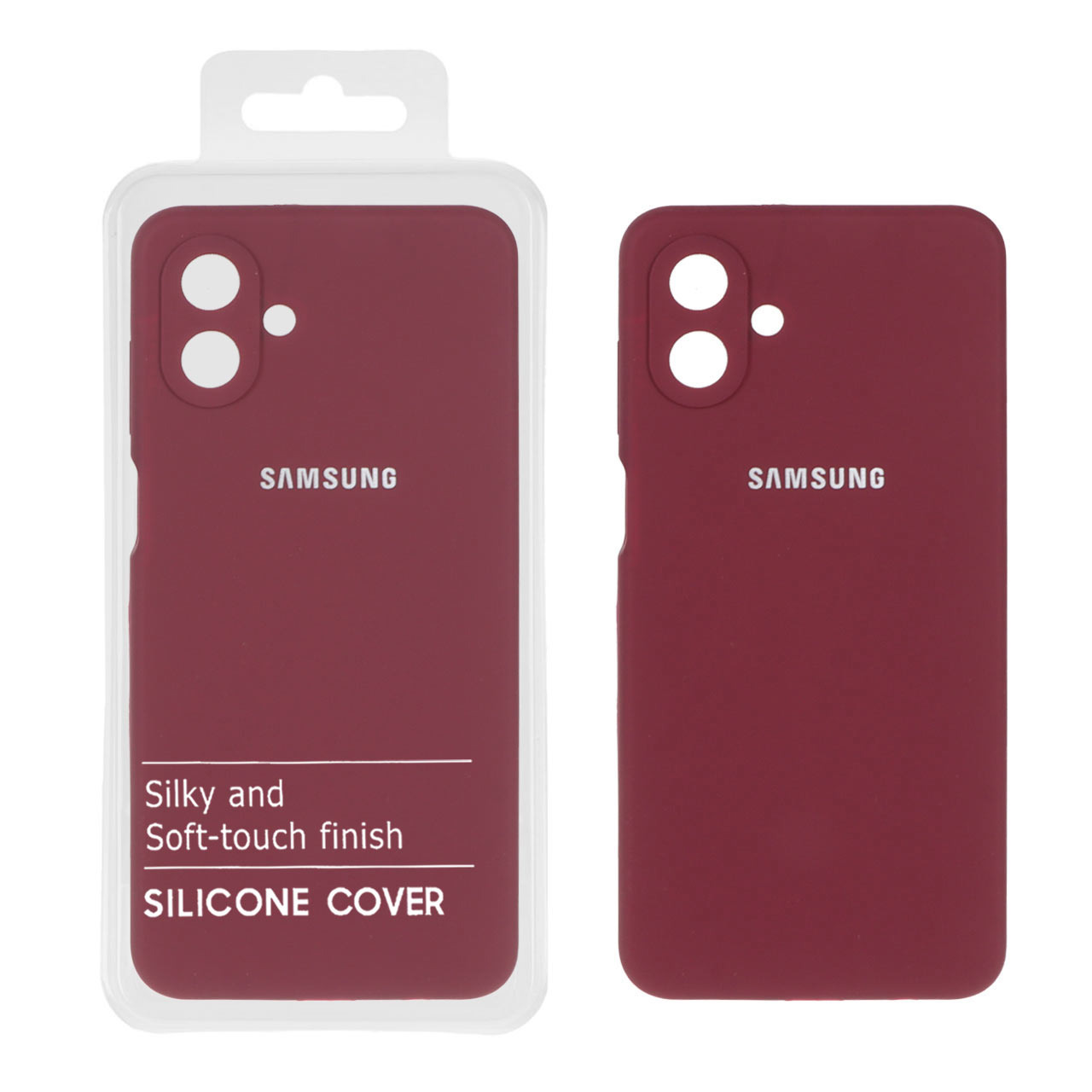قاب سیلیکونی پاک کنی اورجینال درجه یک Samsung Galaxy A07 4G - زرشکی (پک دار)
