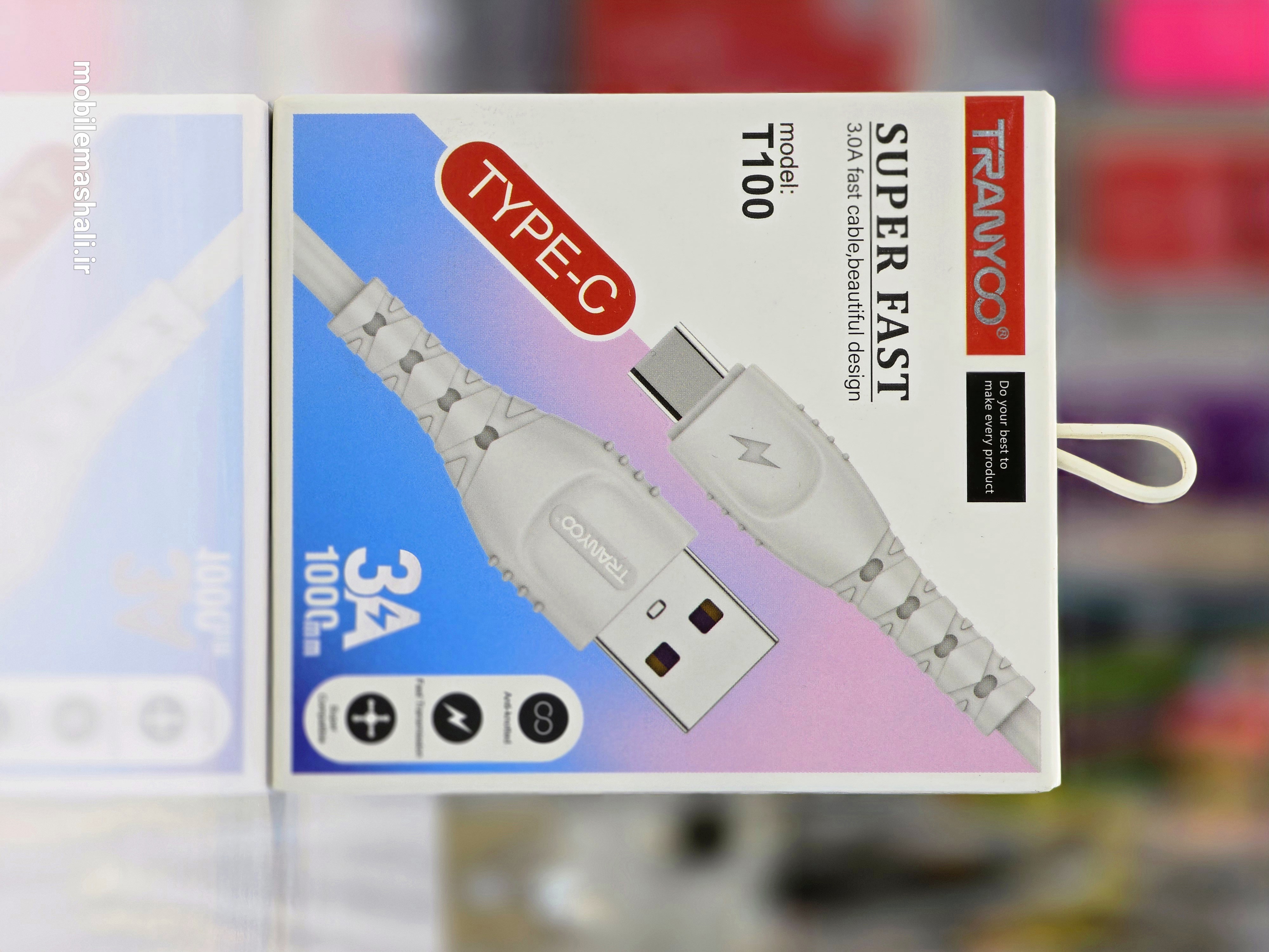 کابل تبدیل USB به USB-C ترانیو مدل T100 طول ۱ متر