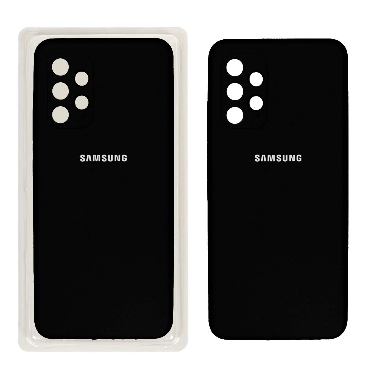 قاب سیلیکونی پاک کنی محافظ لنزدار اورجینال Samsung A32-4G - مشکی (پک اصلی)