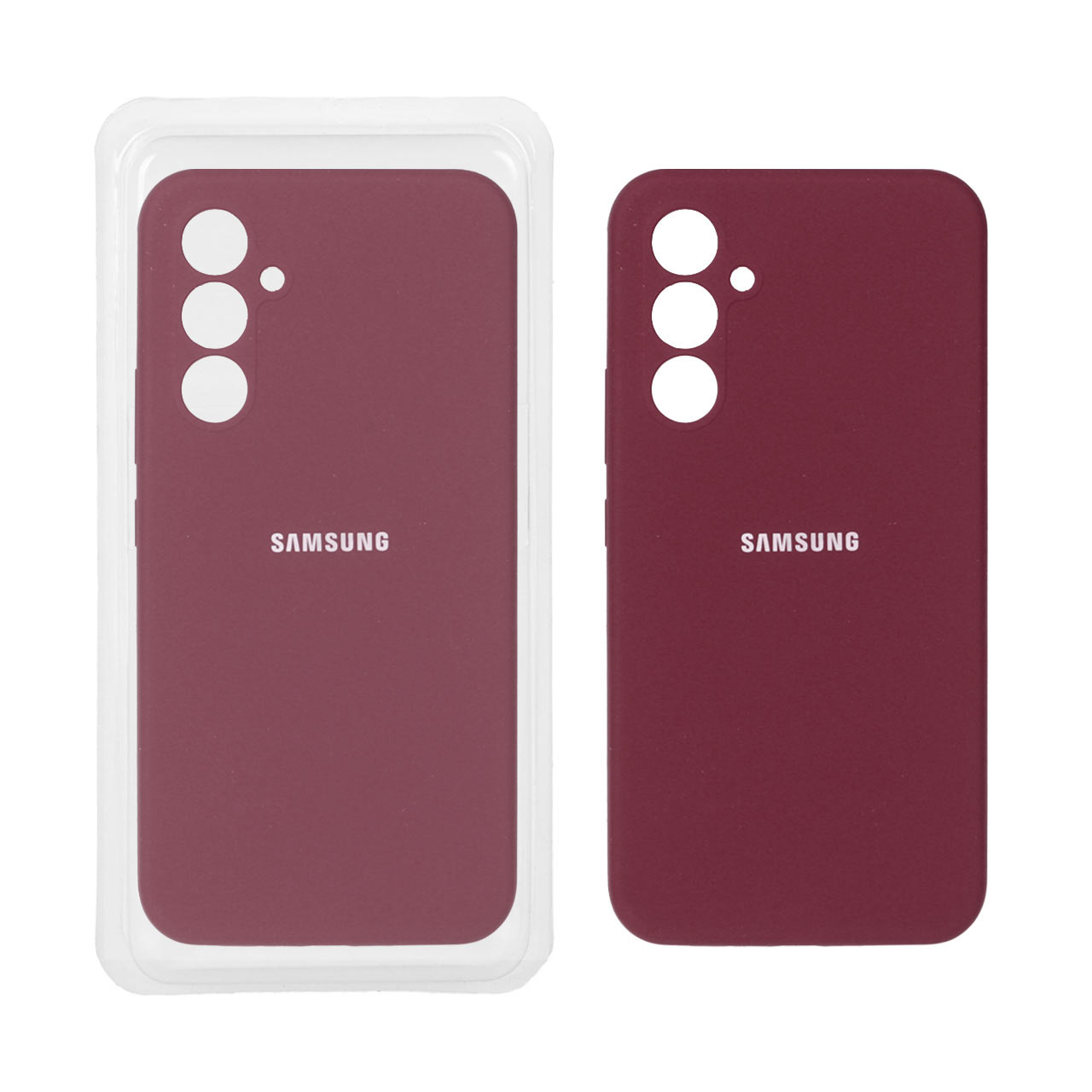 قاب سیلیکونی پاک کنی محافظ لنزدار اورجینال Samsung Galaxy A54 - زرشکی (پک اصلی)
