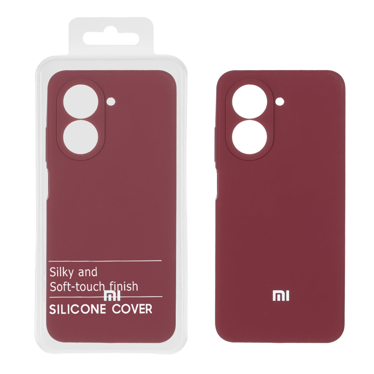قاب سیلیکونی پاک کنی اورجینال درجه یک Xiaomi Redmi A5 / Poco C71 - زرشکی (پک دار)