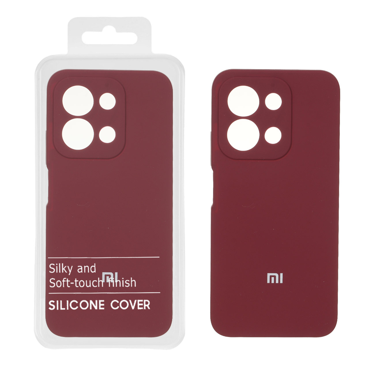 قاب سیلیکونی پاک کنی اورجینال درجه یک Xiaomi Redmi 15C / Poco C85 - زرشکی (پک دار)