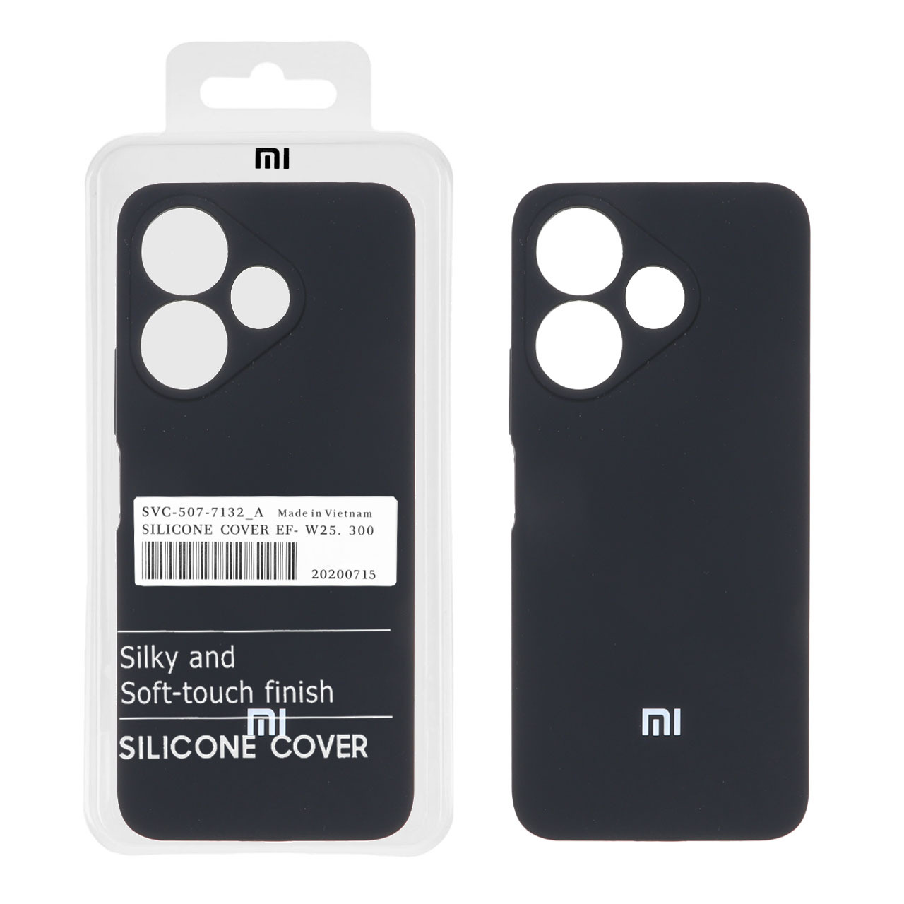 قاب سیلیکونی پاک کنی اورجینال درجه یک Xiaomi Redmi 13X / Redmi 13 4G / Poco M6 4G - مشکی (پک دار)