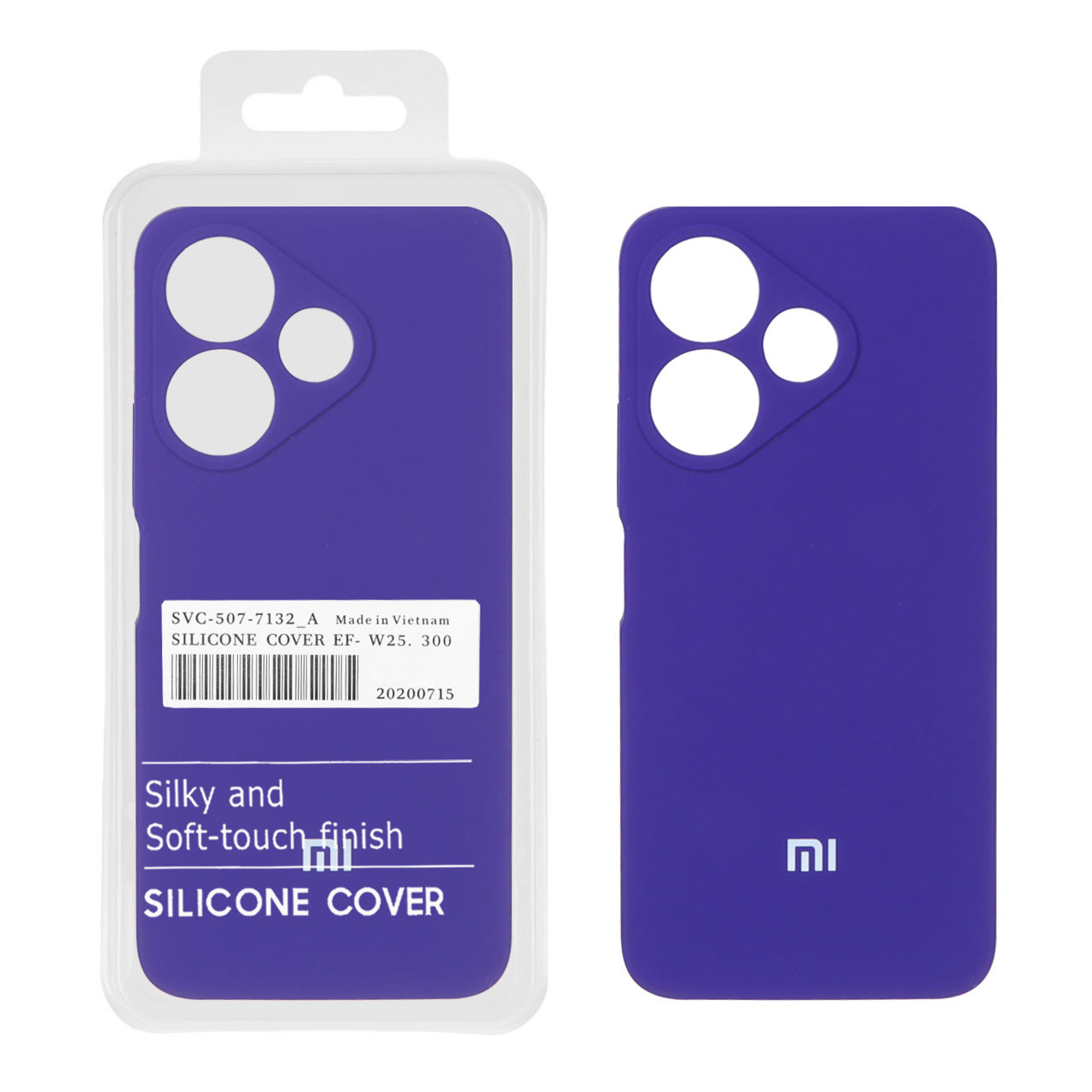 قاب سیلیکونی پاک کنی اورجینال درجه یک Xiaomi Redmi 13X / Redmi 13 4G / Poco M6 4G - بنفش تیره