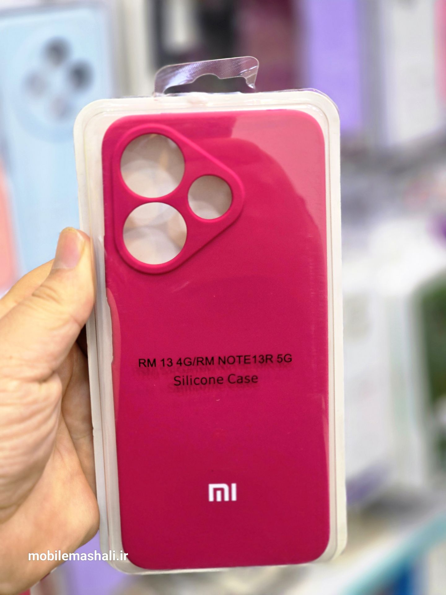 قاب سیلیکونی پاک کنی محافظ لنزدار اورجینال Xiaomi Redmi 13X / Redmi 13 4G / Poco M6 4G - زرشکی (پک اصلی)