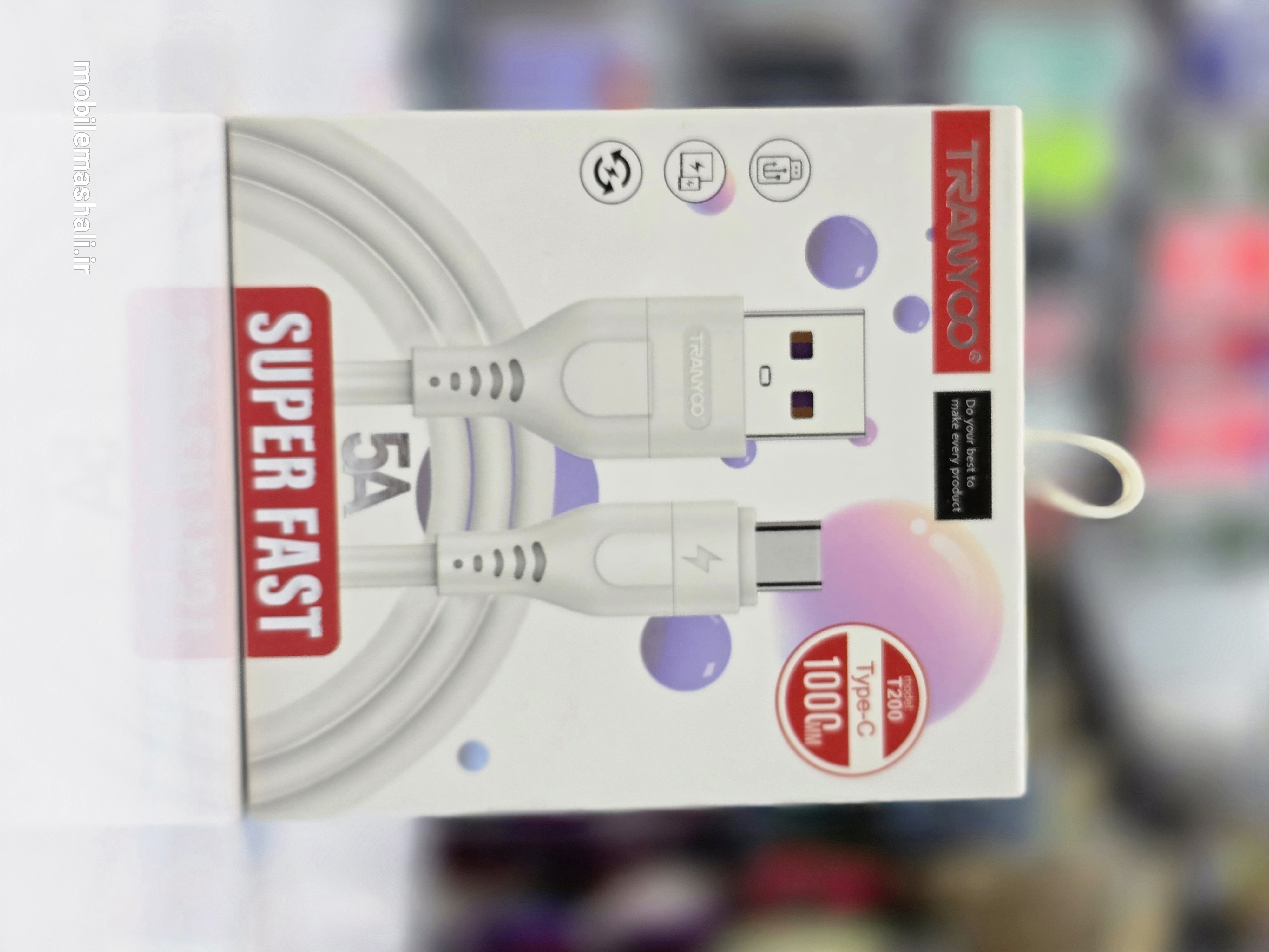 کابل تبدیل USB به USB-C ترانیو مدل T200 طول ۱ متر