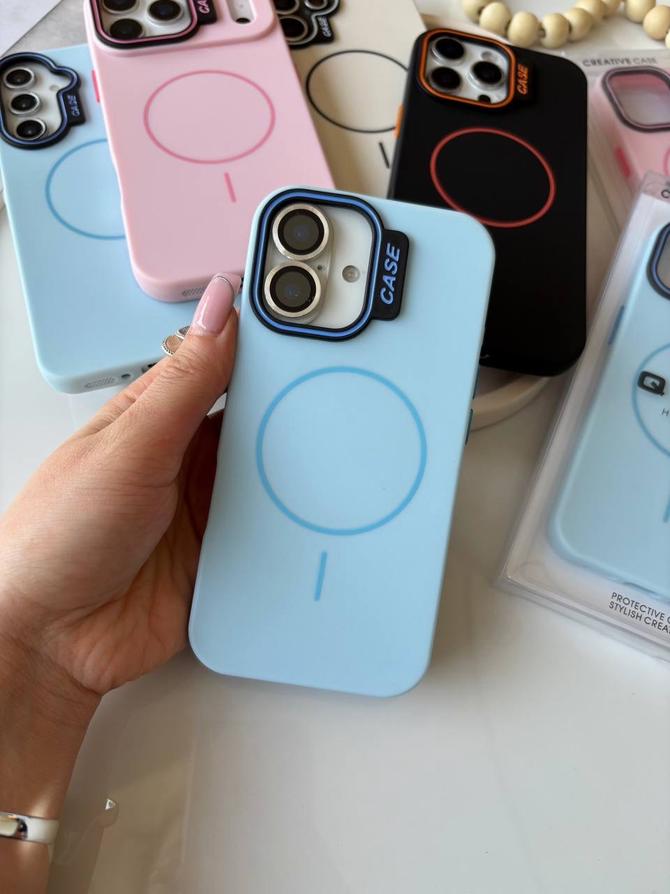 قاب دارک کیس DARK CASE طرح مگ سیف Apple iPhone 16 Pro Max - آبی