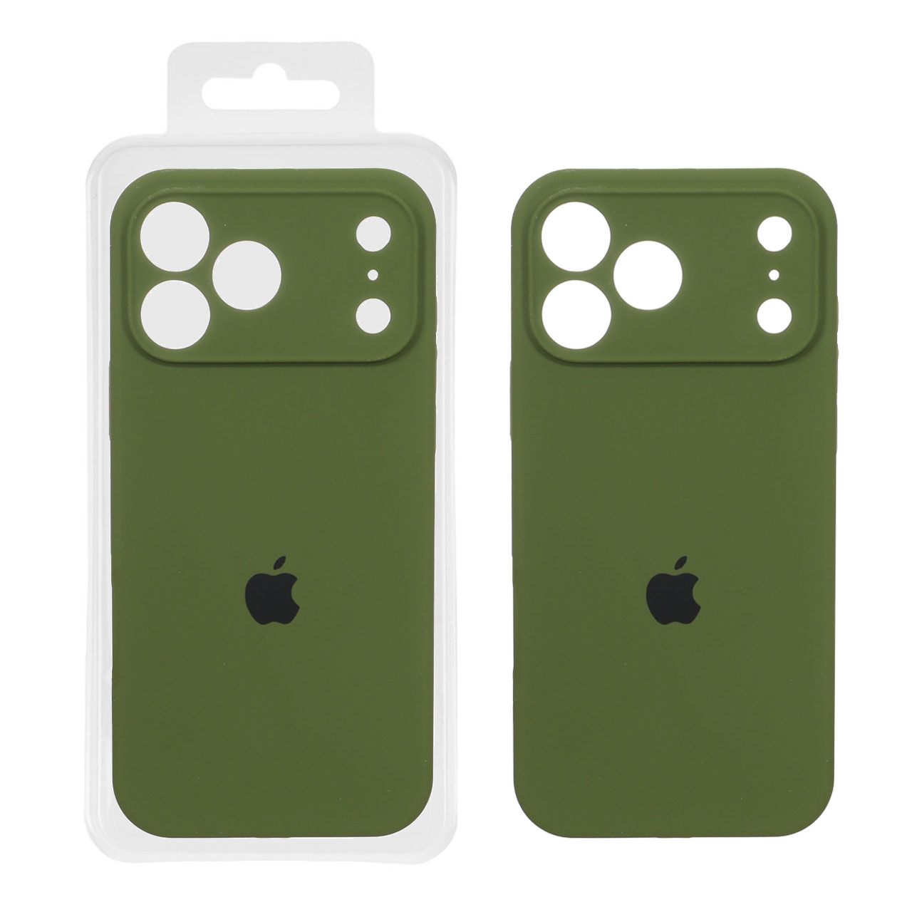 قاب سیلیکونی پاک کنی محافظ لنزدار اورجینال Apple iPhone 17 Pro Max - سبز زیتونی (پک اصلی)