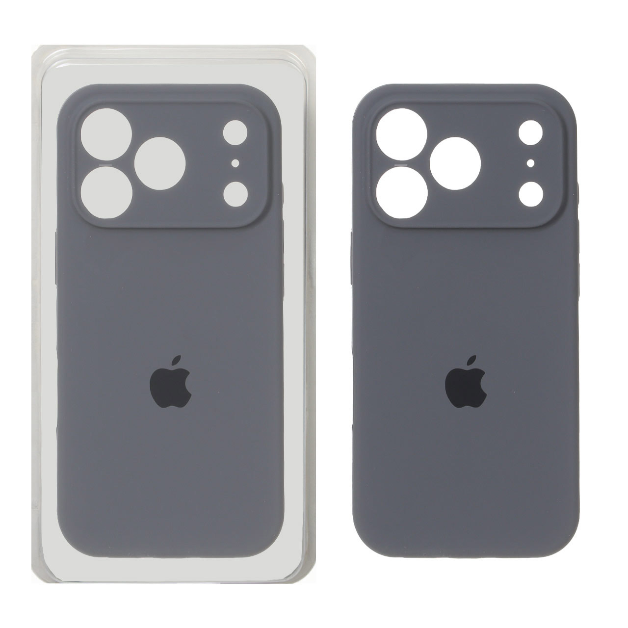 قاب سیلیکونی پاک کنی محافظ لنزدار اورجینال Apple iPhone 17 Pro Max - خاکستری (پک دار) - NTC