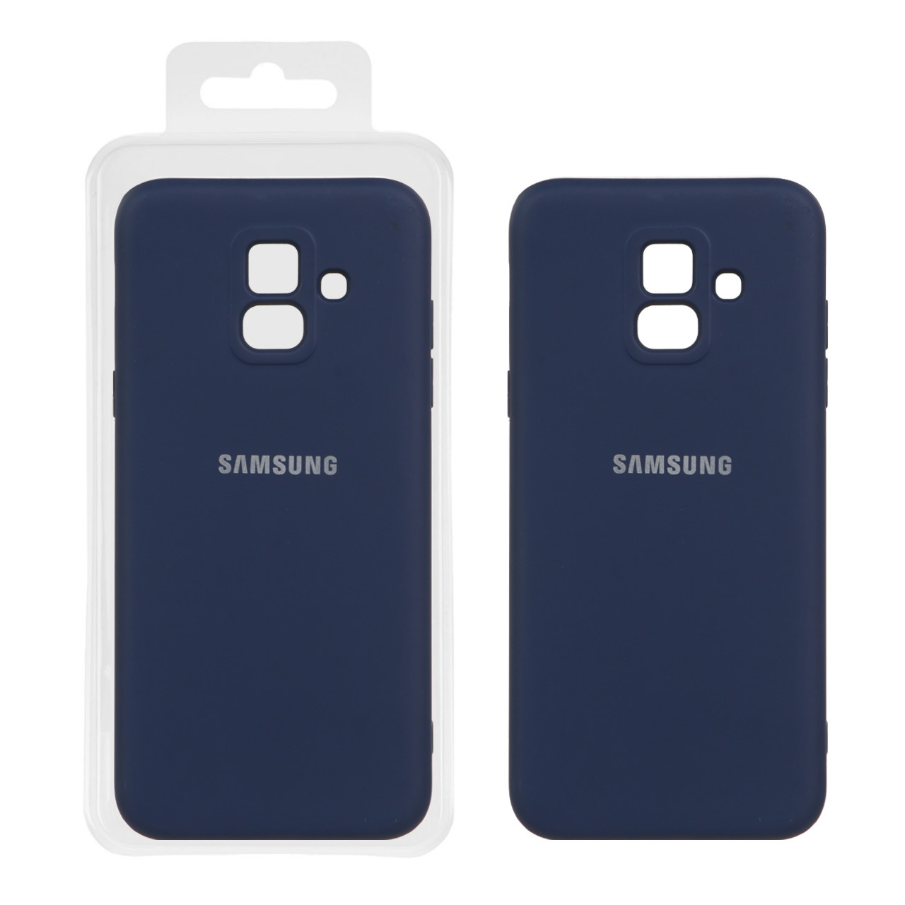 قاب نیو سیلیکون محافظ لنزدار RFF مدل Samsung Galaxy A6 - سرمه ای (پک دار)