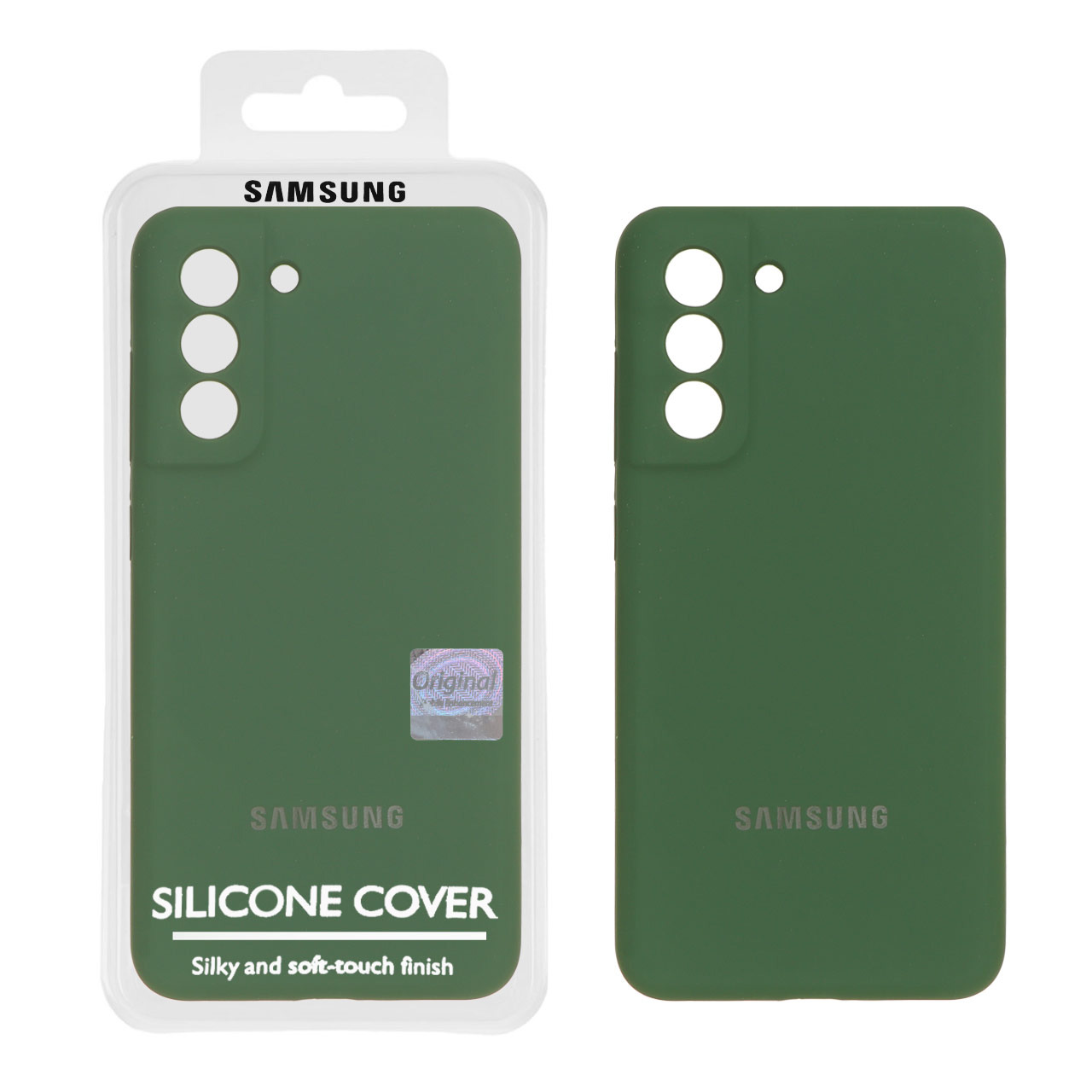قاب سیلیکونی پاک کنی اورجینال Master Quality مدل Samsung Galaxy S21 FE - سبز تیره (پک دار)