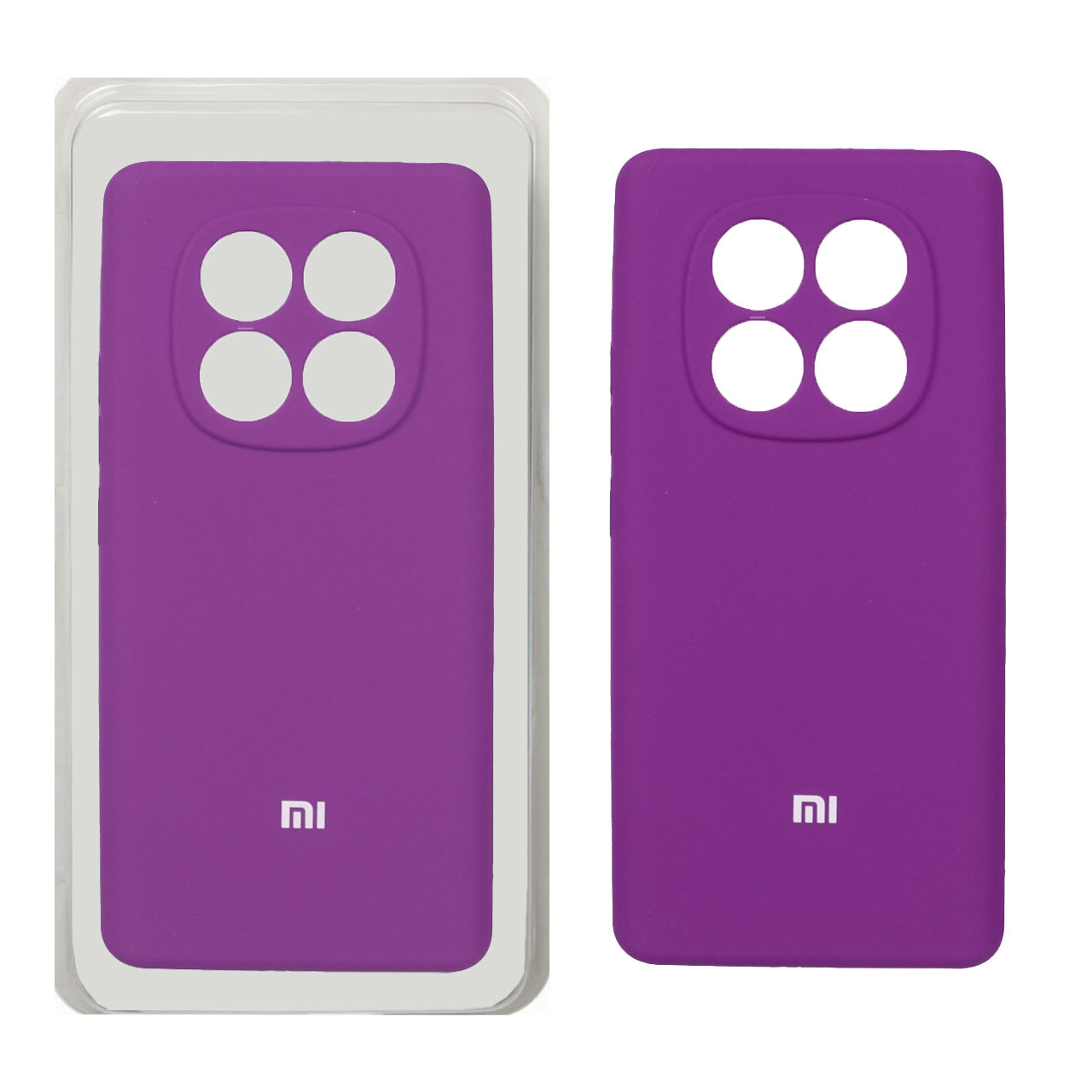 قاب سیلیکونی پاک کنی محافظ لنزدار اورجینال Xiaomi Redmi Note 14 Pro 4G - ارغوانی (پک اصلی)