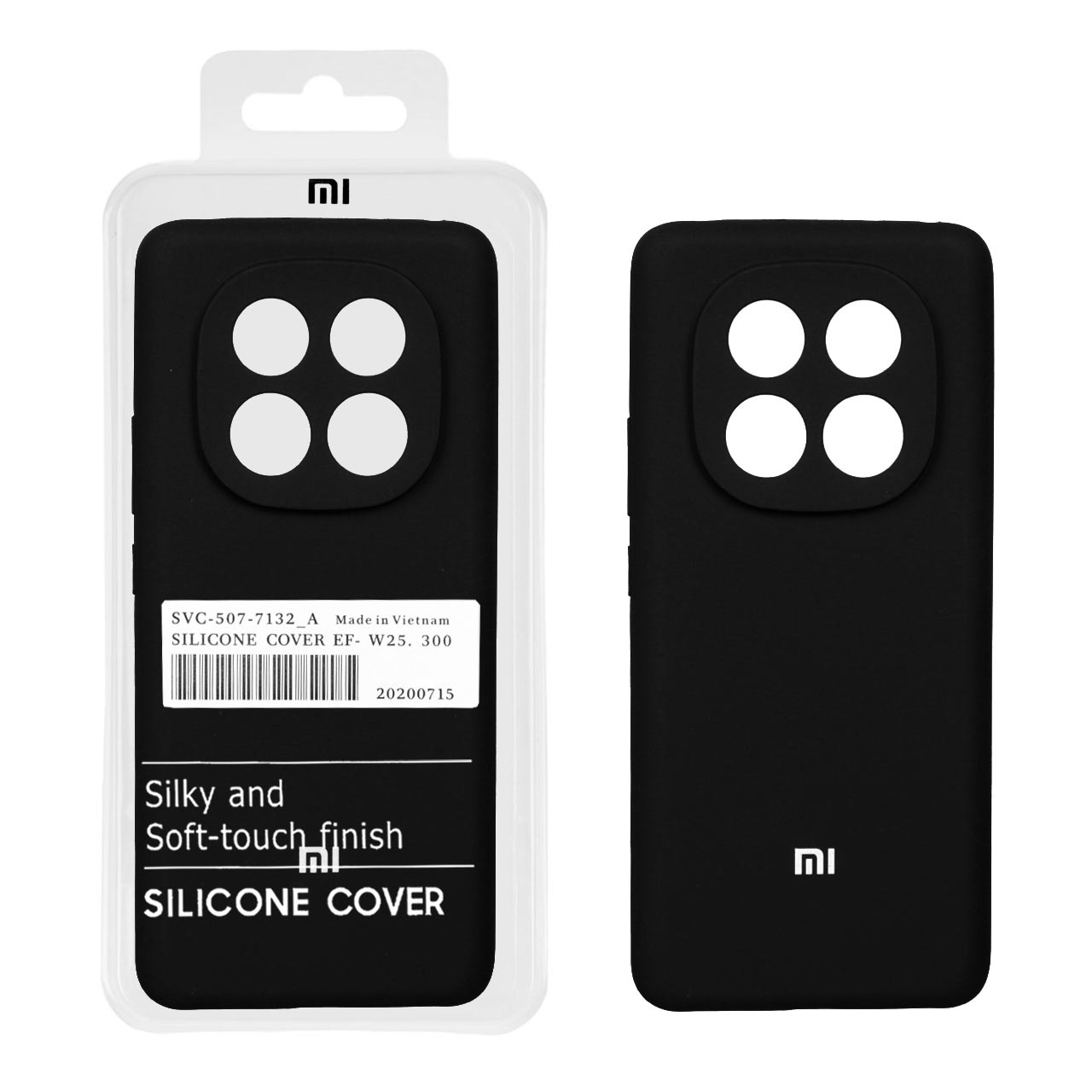 قاب سیلیکونی پاک کنی اورجینال درجه یک Xiaomi Redmi Note 14 Pro 4G - مشکی (پک دار)