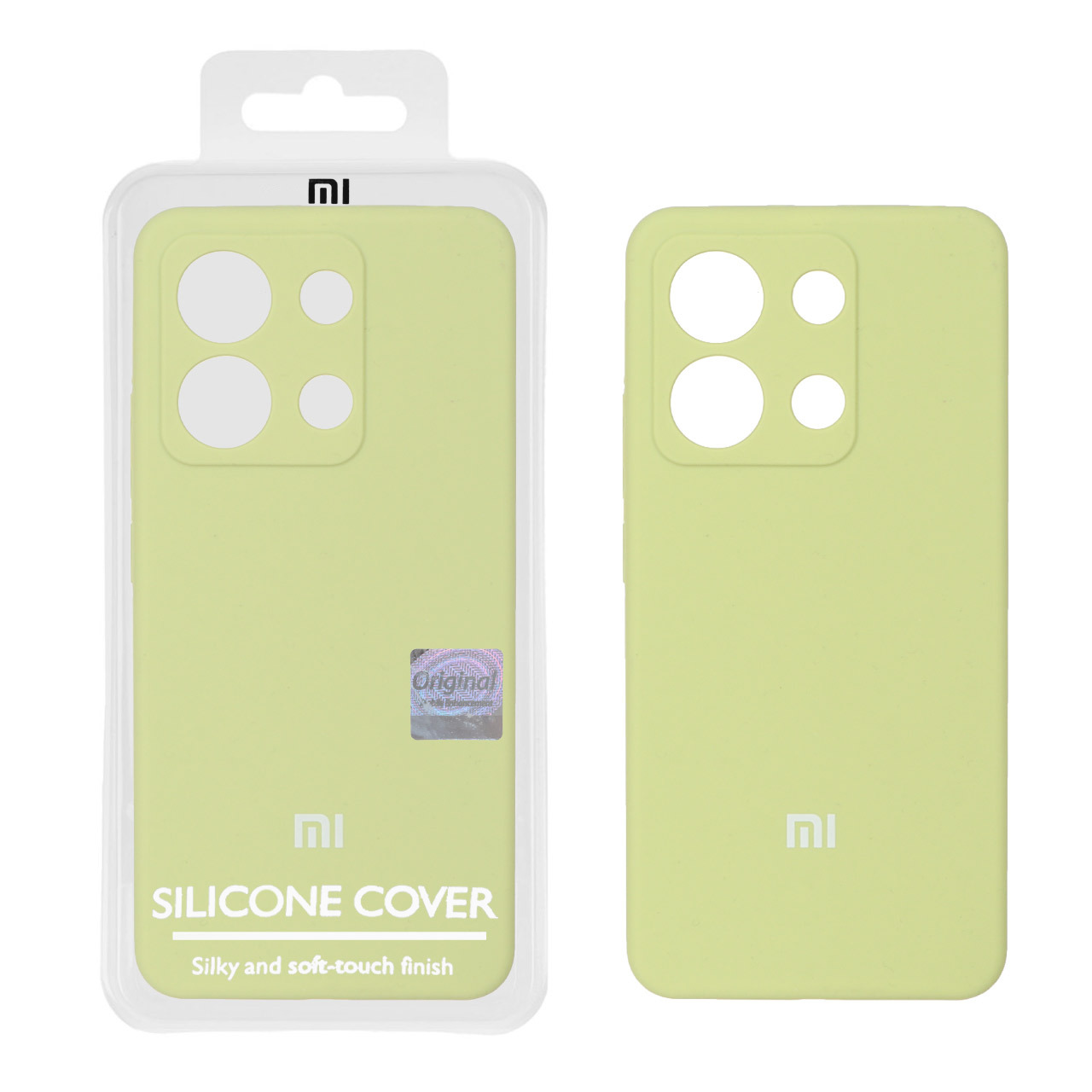 قاب سیلیکونی پاک کنی اورجینال درجه یک Xiaomi Redmi Note 13 4G - سبز مغز پسته ای (پک دار)