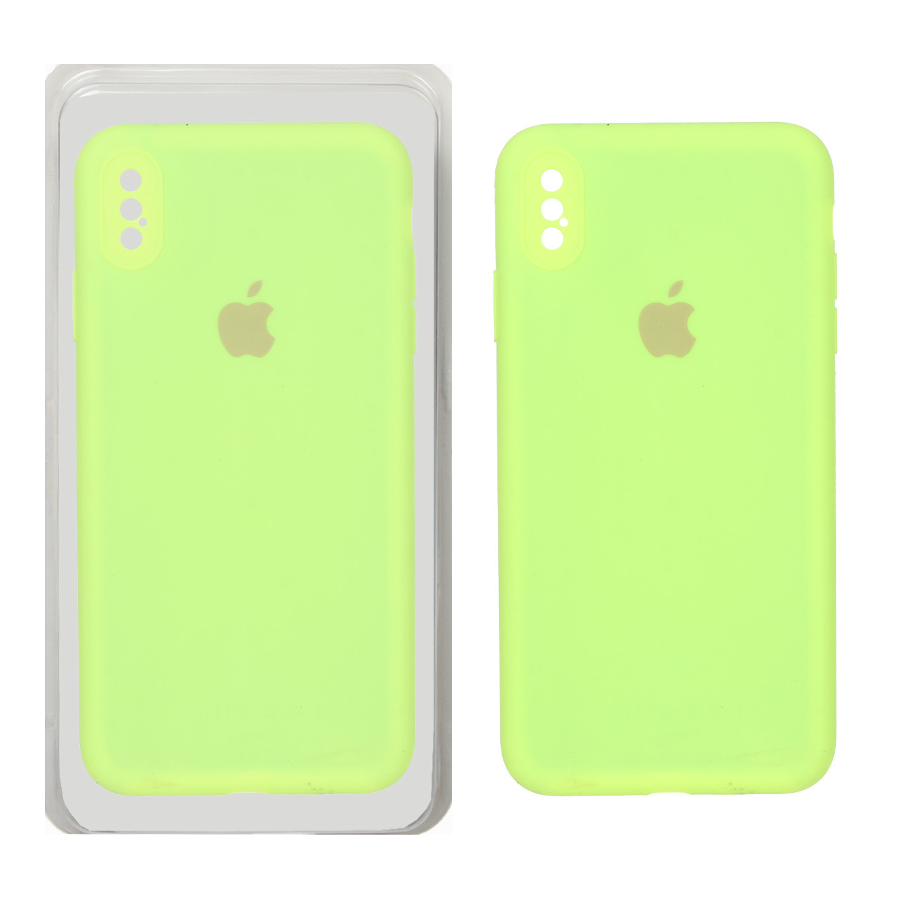 قاب سیلیکونی پاک کنی محافظ لنزدار اورجینال Apple iPhone X Max / iPhone XS Max - سبز فسفری (پک اصلی)