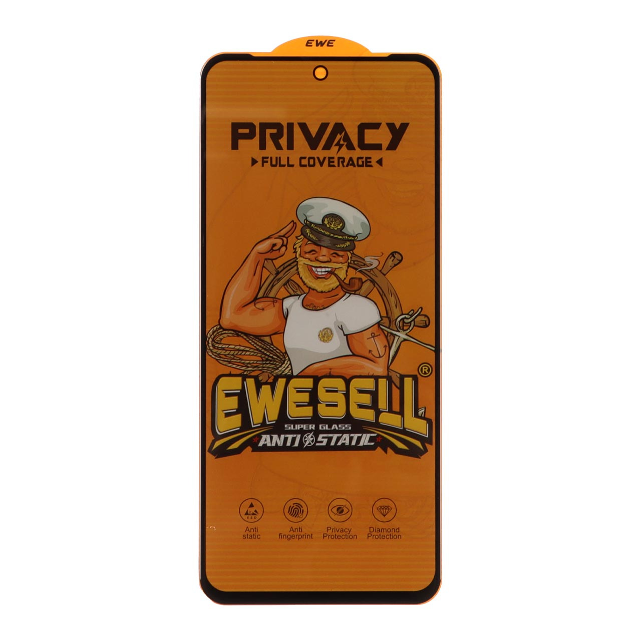 محافظ صفحه نمایش شیشه ای Full Cover Ewesell Anti Static Privacy مدل Xiaomi Redmi 12 / Redmi 13X / Redmi 13 4G / Poco M6 Pro 5G / Poco M6 4G