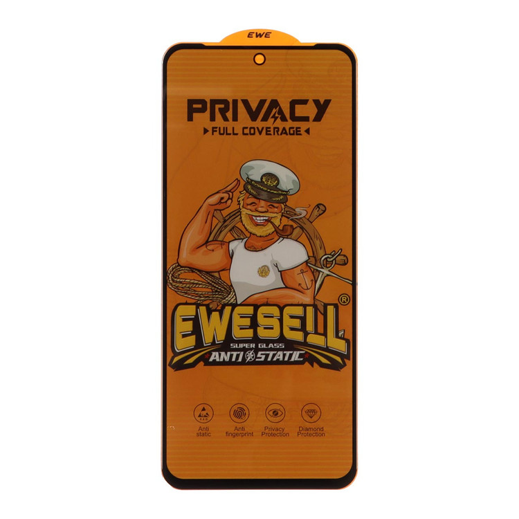 محافظ صفحه نمایش شیشه ای Full Cover Ewesell Anti Static Privacy مدل Xiaomi Redmi 12 / Redmi 13X / Redmi 13 4G / Poco M6 Pro 5G / Poco M6 4G