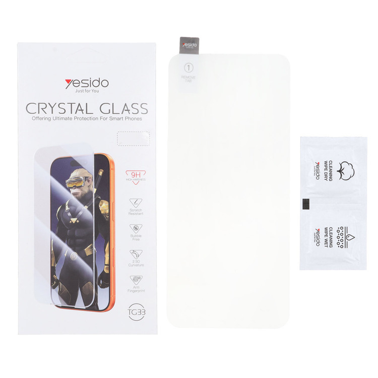 محافظ صفحه نمایش شیشه ای اورجینال بدون حاشیه Crystal Glass Yesido TG33 مدل Samsung Galaxy A71 / A72 / A73 / M51 / M52 / M53 / M54 / M62 / Note 12 Pro 5G / Note 12 Pro Plus / Poco X5 Pro / Poco F5 (پک دار)