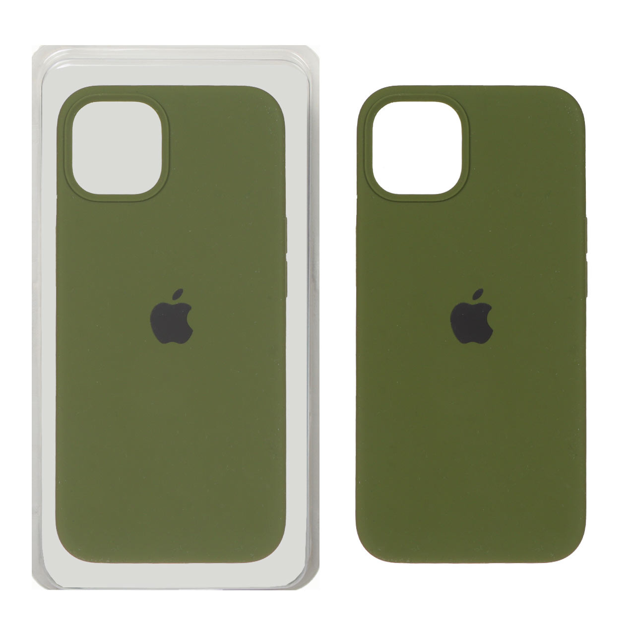 قاب سیلیکونی پاک کنی اورجینال Apple iPhone 13 / iPhone 14 - سبز زیتونی (پک اصلی)