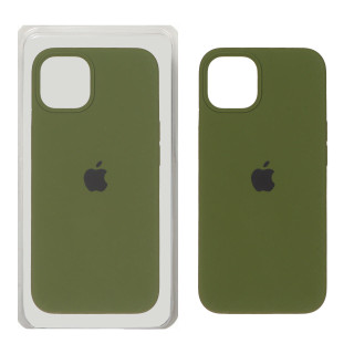 قاب سیلیکونی پاک کنی اورجینال Apple iPhone 13 / iPhone 14 - سبز زیتونی (پک اصلی)