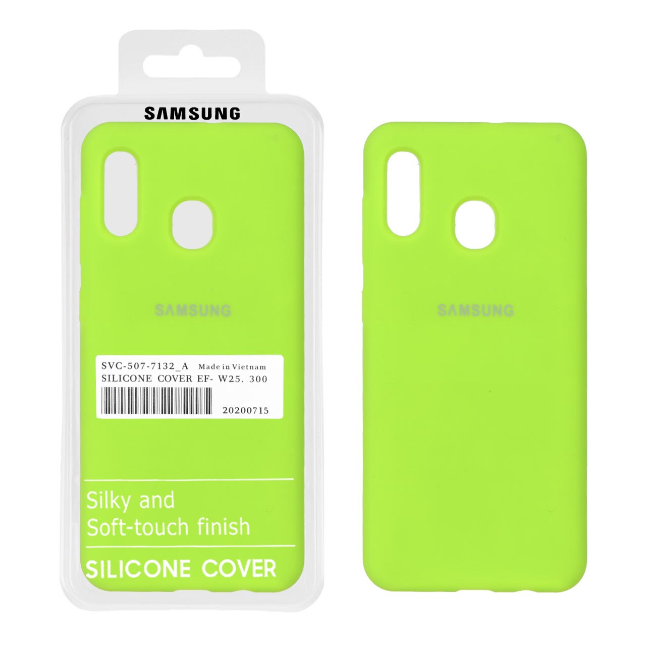 قاب سیلیکونی پاک کنی اورجینال درجه یک Samsung Galaxy A30 / A20 - سبز فسفری (پک دار)