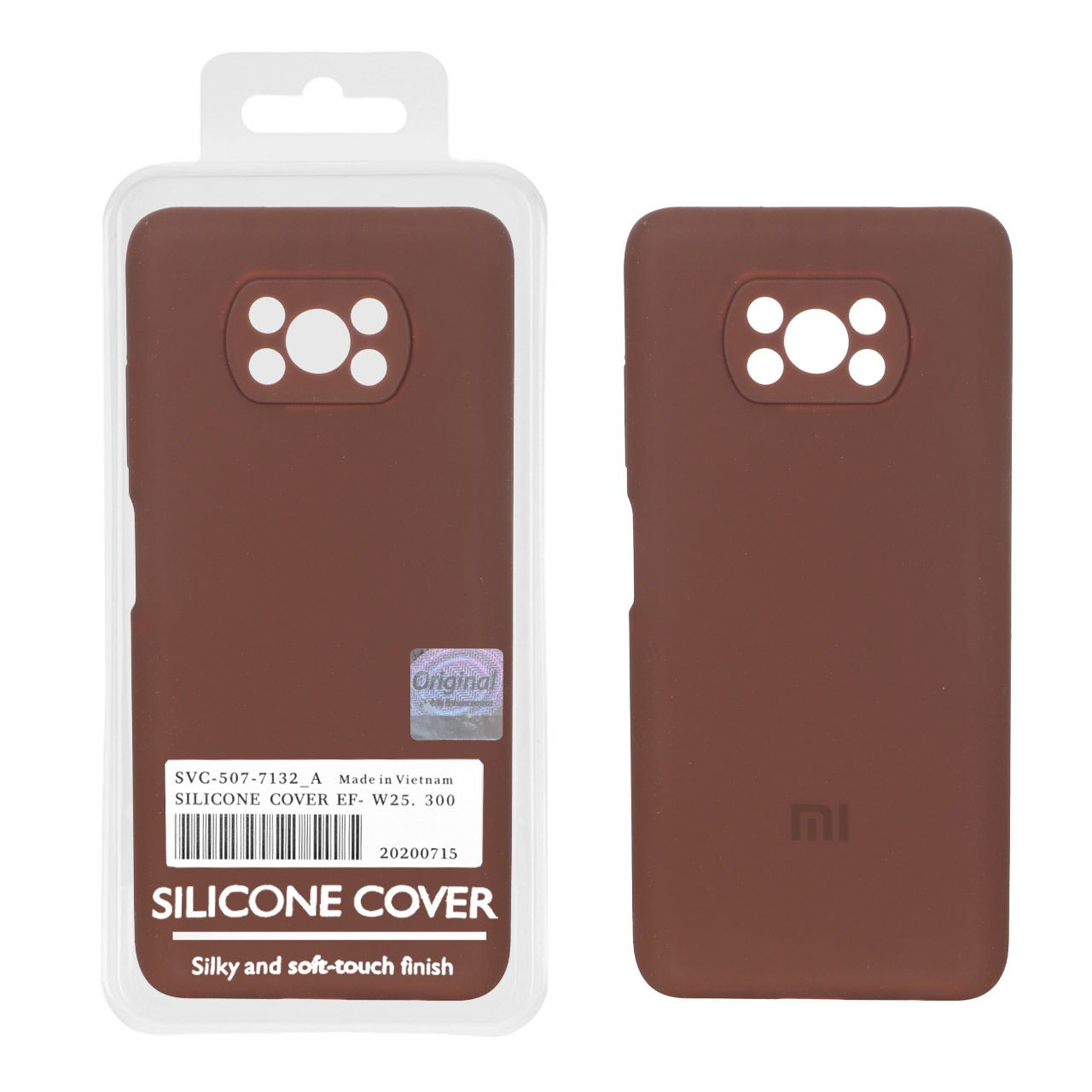 قاب سیلیکونی پاک کنی اورجینال Master Quality مدل Xiaomi Poco Poco X3 / Poco X3 Pro / Poco X3 NFC - قهوه ای (پک دار)