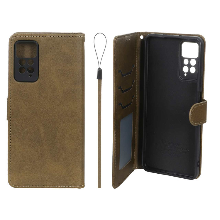 کیف موبایل مگنتی درجه یک داخل خز MNC Plus مدل Xiaomi Redmi Note 12 Pro 4G / Redmi Note 11 Pro - سبز زیتونی