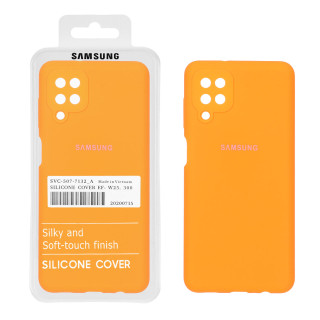 قاب سیلیکونی پاک کنی اورجینال درجه یک Samsung Galaxy A12 / M12 / F12 - نارنجی فانتزی (پک دار)