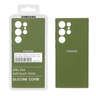 قاب سیلیکونی پاک کنی اورجینال درجه یک Samsung Galaxy S25 Ultra - سبز زیتونی (پک دار)